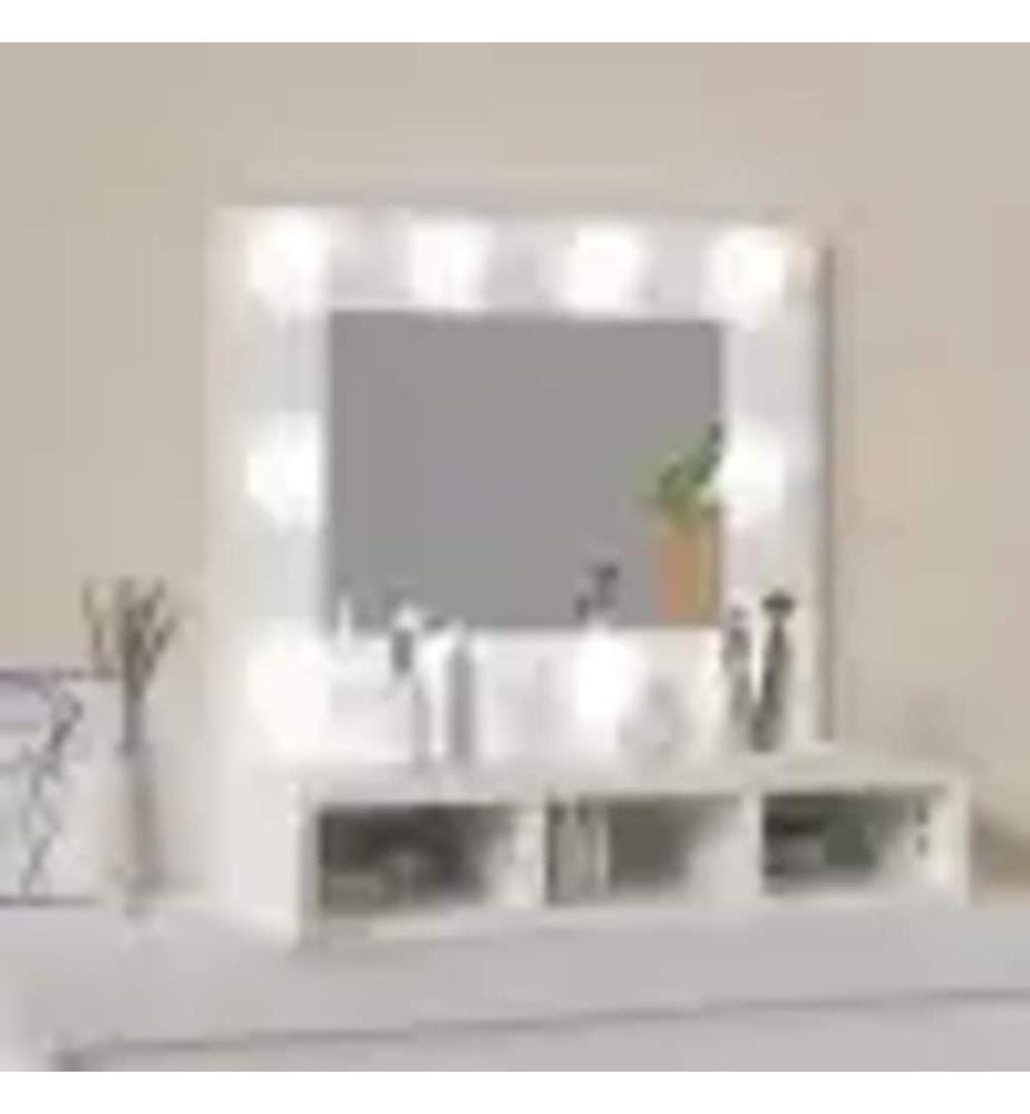 Spiegelschrank mit LED Weiss 60x31,5x62 cm