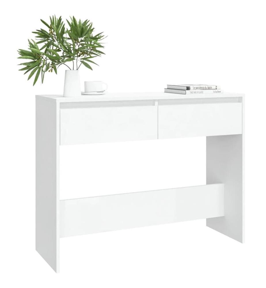 Table console blanc 100x35x76,5 cm bois d'ingénierie