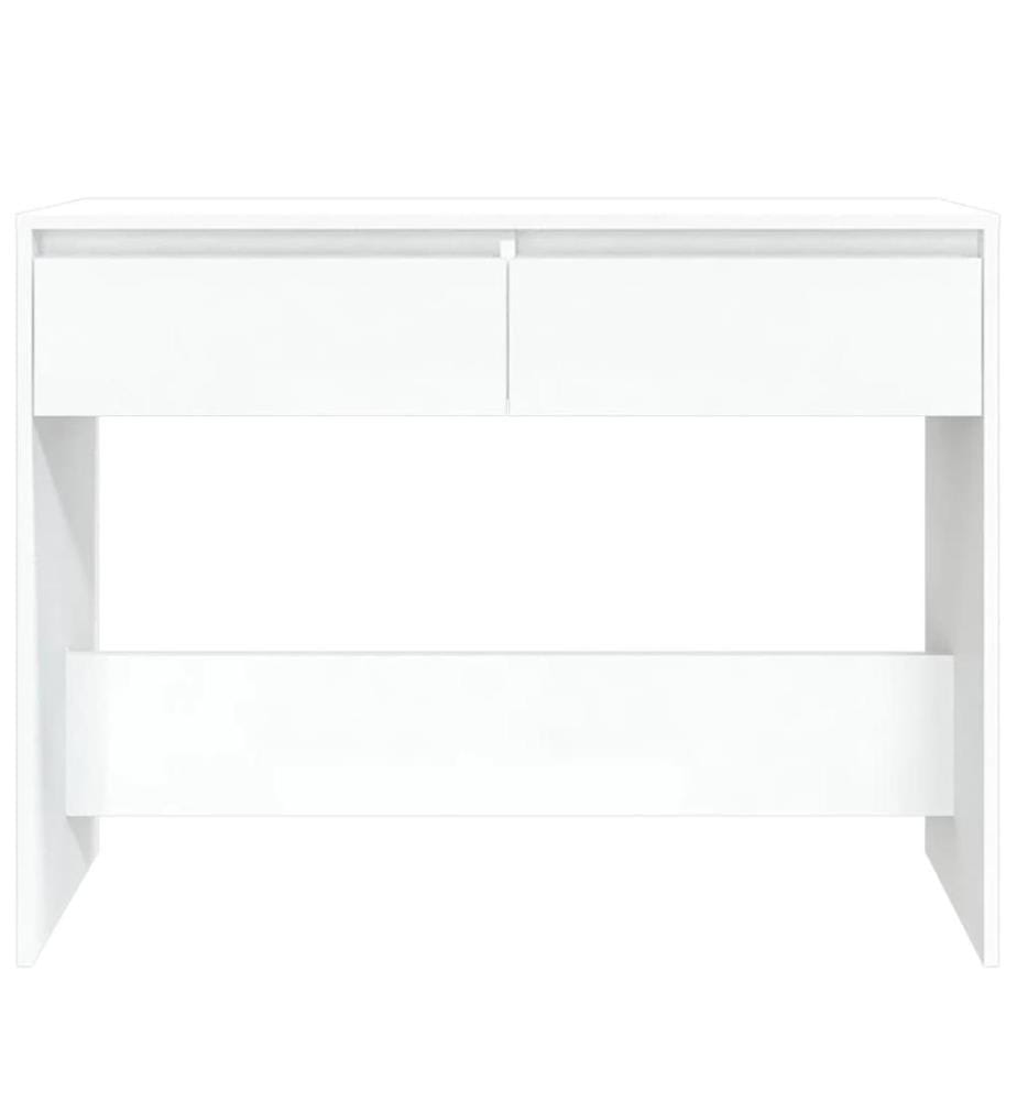 Table console blanc 100x35x76,5 cm bois d'ingénierie