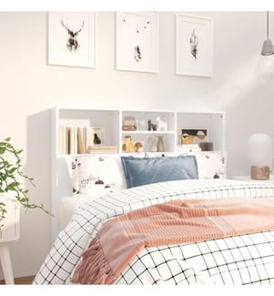 Bett-Kopfteil mit Ablagen Weiss 120x19x103,5 cm