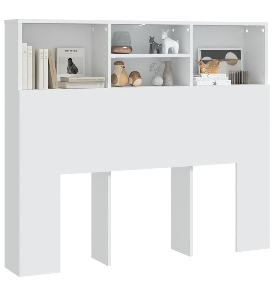 Bett-Kopfteil mit Ablagen Weiss 120x19x103,5 cm