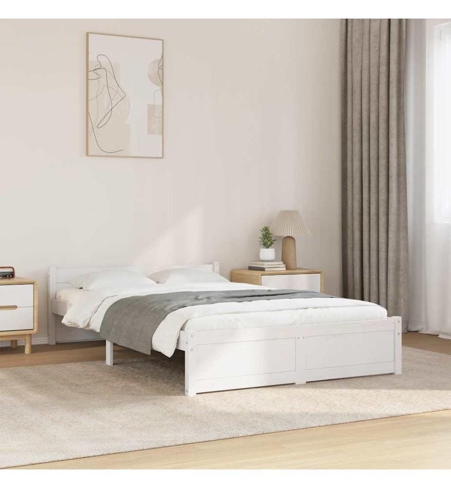 Massivholzbett Weiss 120x200 cm