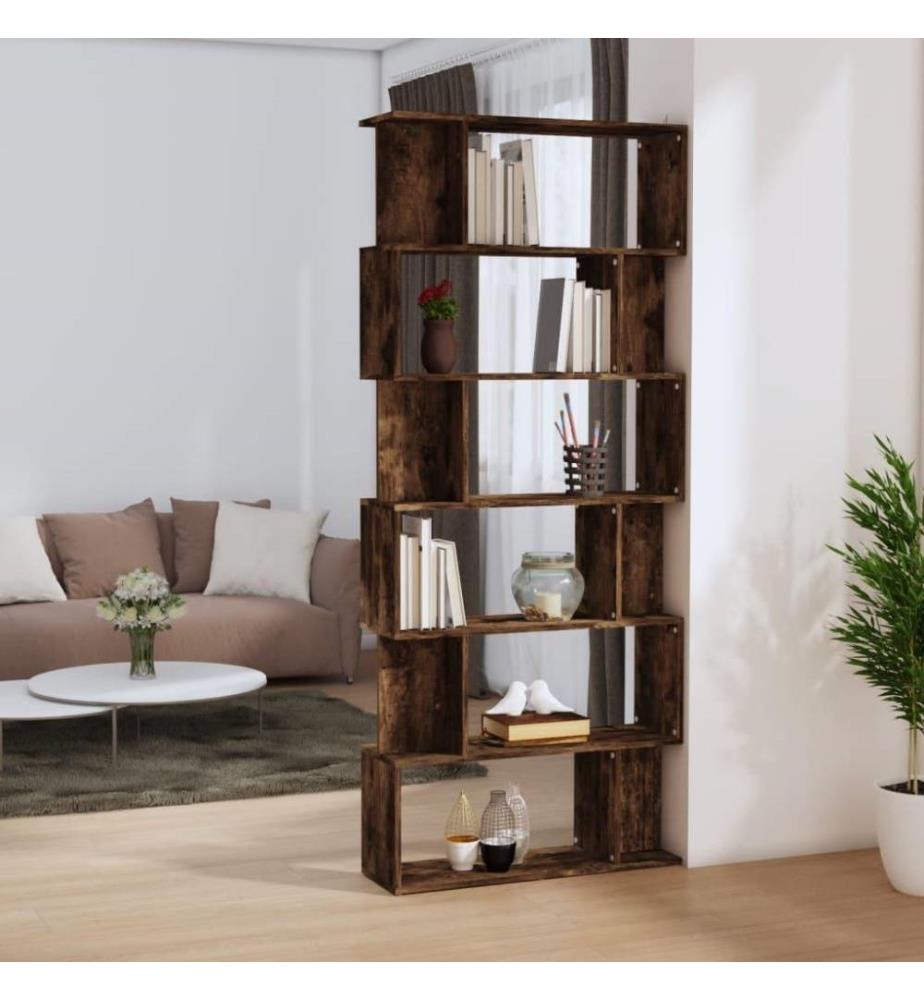 Bücherregal/Raumteiler Räuchereiche 80x24x192 cm Holzwerkstoff