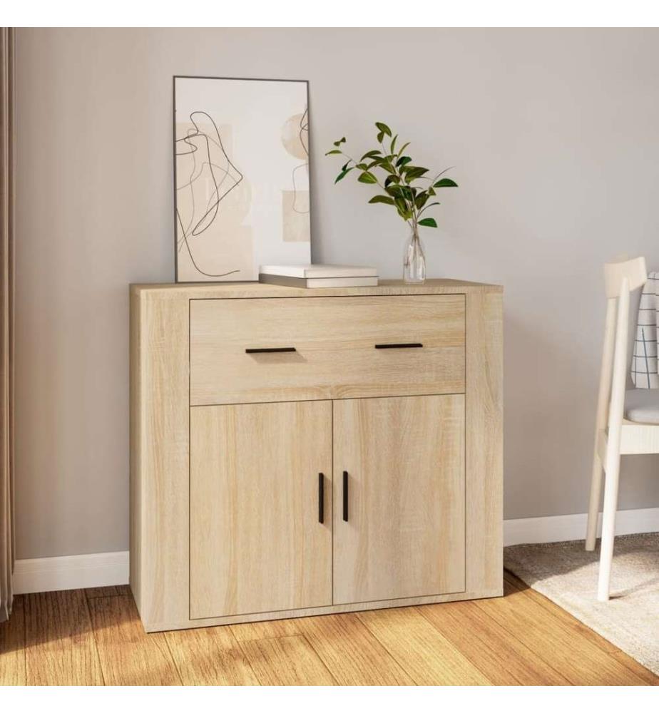 Sideboard Sonoma-Eiche 80x33x70 cm Holzwerkstoff