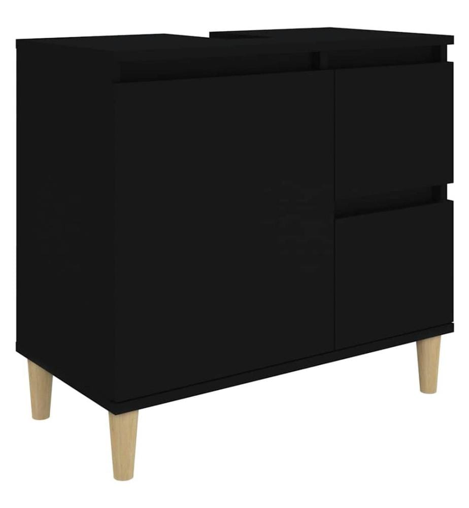 Badschrank Schwarz 65x33x60 cm Holzwerkstoff