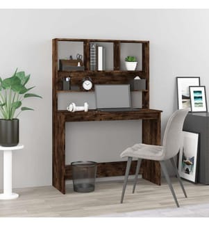 Schreibtisch mit Regal Räuchereiche 102x45x148 cm Holzwerkstoff