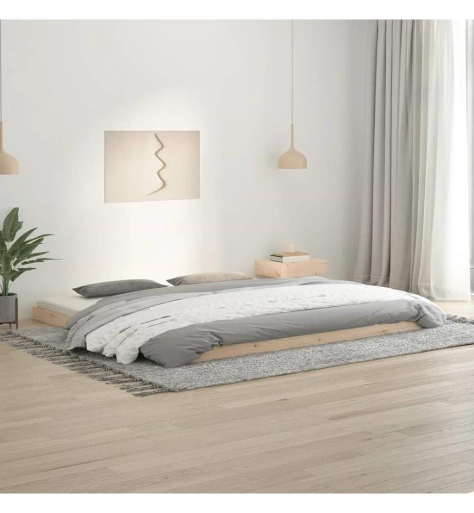Cadre de lit 200x200 cm bois de pin massif