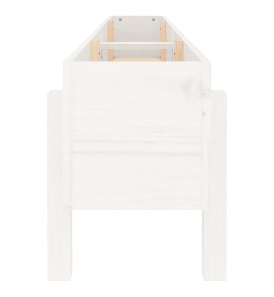 Lit surélevé de jardin blanc 160x30x38 cm bois de pin massif