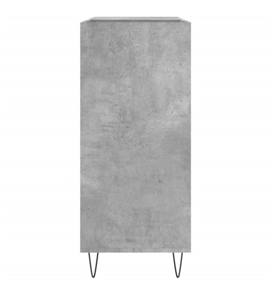Plattenschrank Betongrau 84,5x38x89 cm Holzwerkstoff