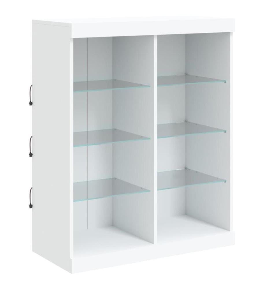 Sideboard mit LED-Leuchten Weiss 81x37x100 cm
