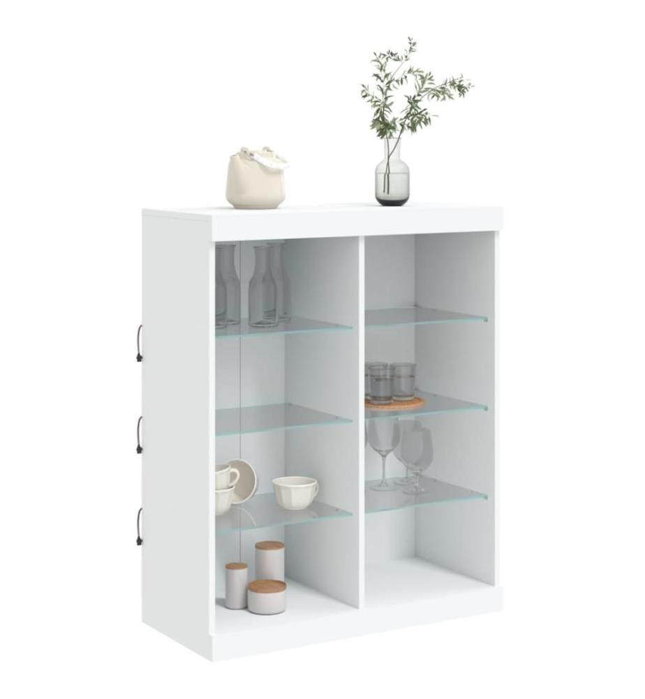 Sideboard mit LED-Leuchten Weiss 81x37x100 cm