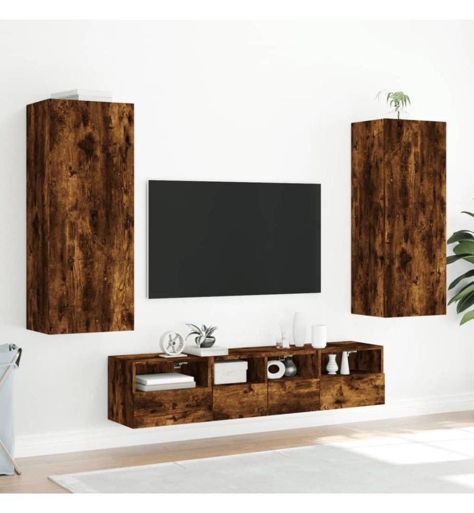 TV-Wandschrank Räuchereiche 40,5x30x102 cm Holzwerkstoff