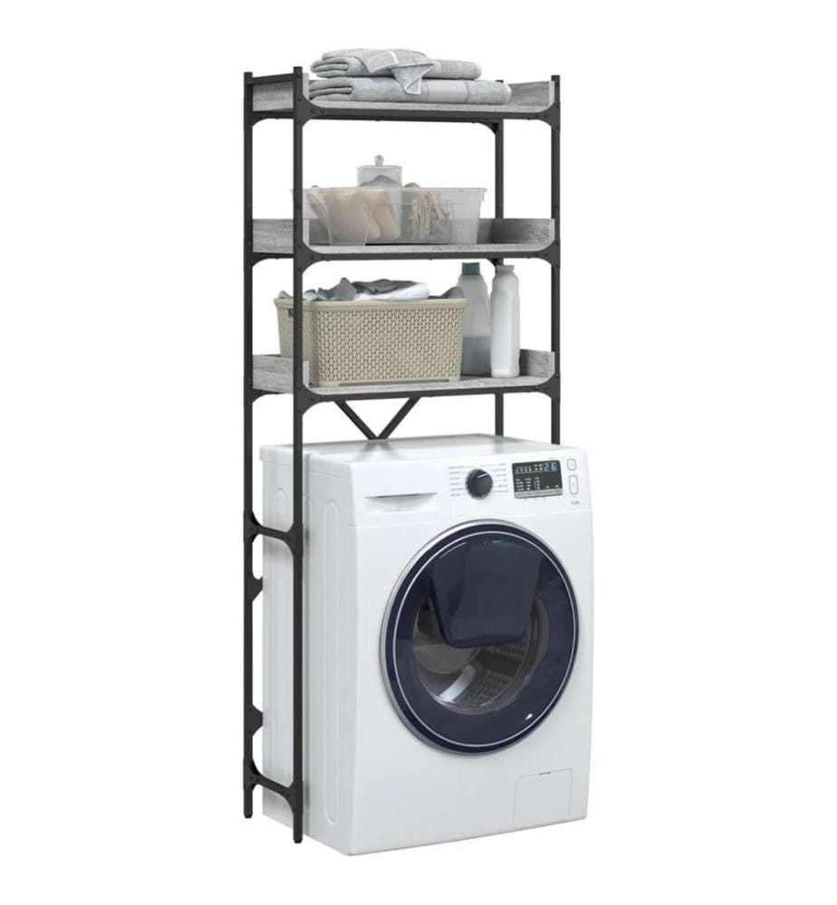 Waschmaschinenregal Grau Sonoma 67x25x163 cm Holzwerkstoff