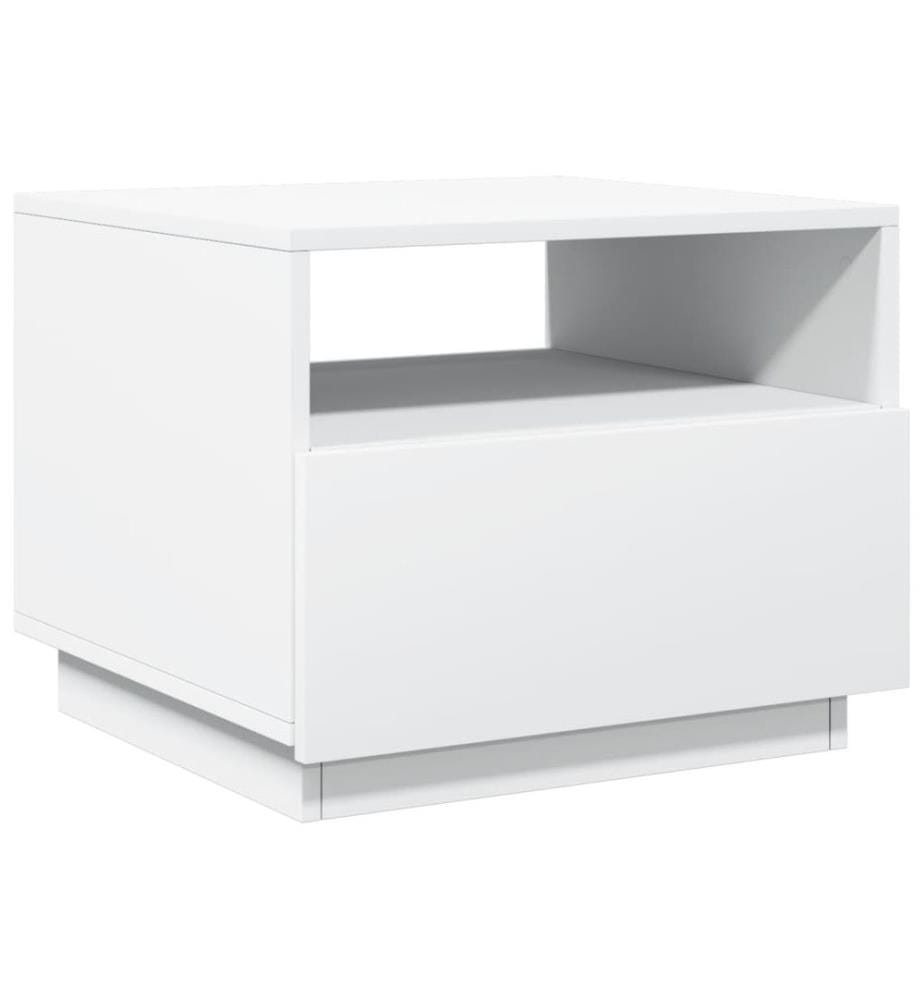 Couchtisch mit LED-Leuchten Weiss 50x49x40 cm