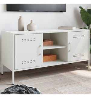 TV-Schrank Weiss 100,5x39x50,5 cm Stahl
