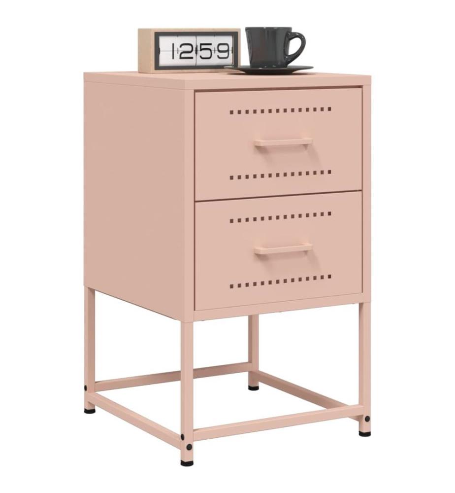 Nachttische 2 Stk. Rosa 36x39x60,5 cm Stahl