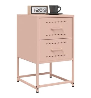 Nachttische 2 Stk. Rosa 36x39x60,5 cm Stahl