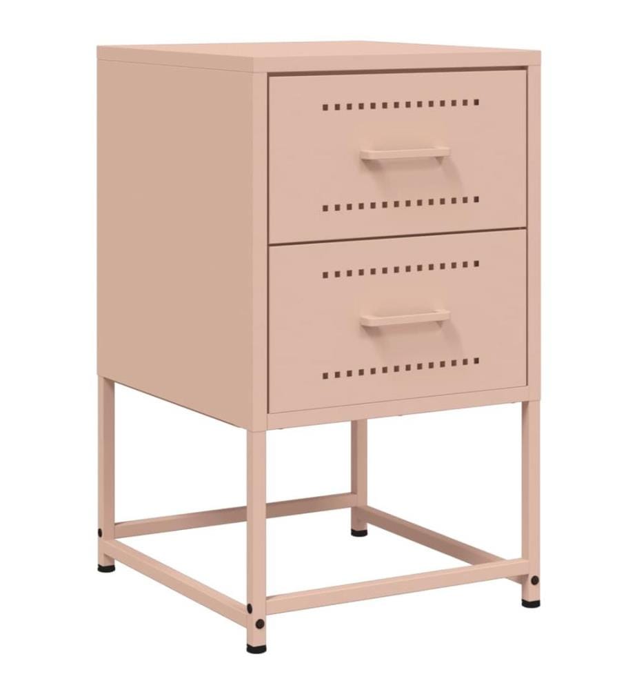 Nachttische 2 Stk. Rosa 36x39x60,5 cm Stahl