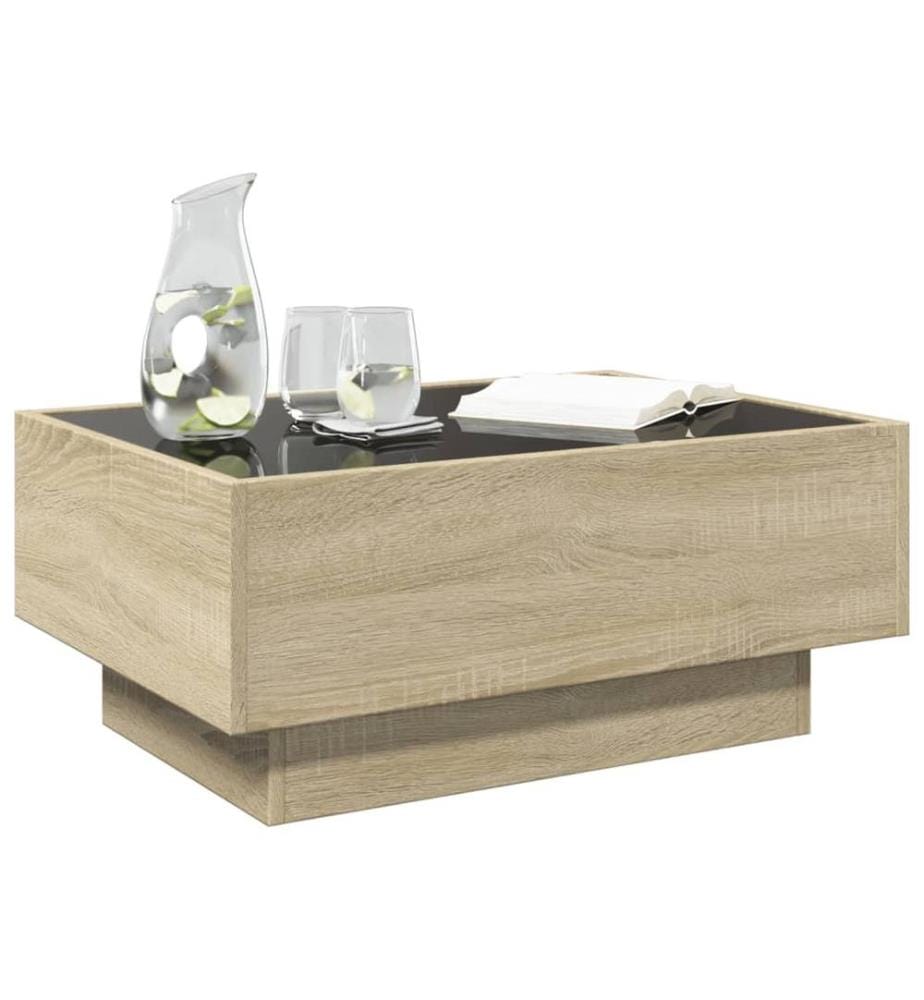 Table basse avec LED chêne sonoma 70x50x30 cm bois d'ingénierie