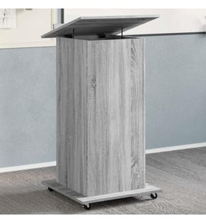 Rednerpult mit Rollen & Schublade Grau Sonoma 55x55x107 cm