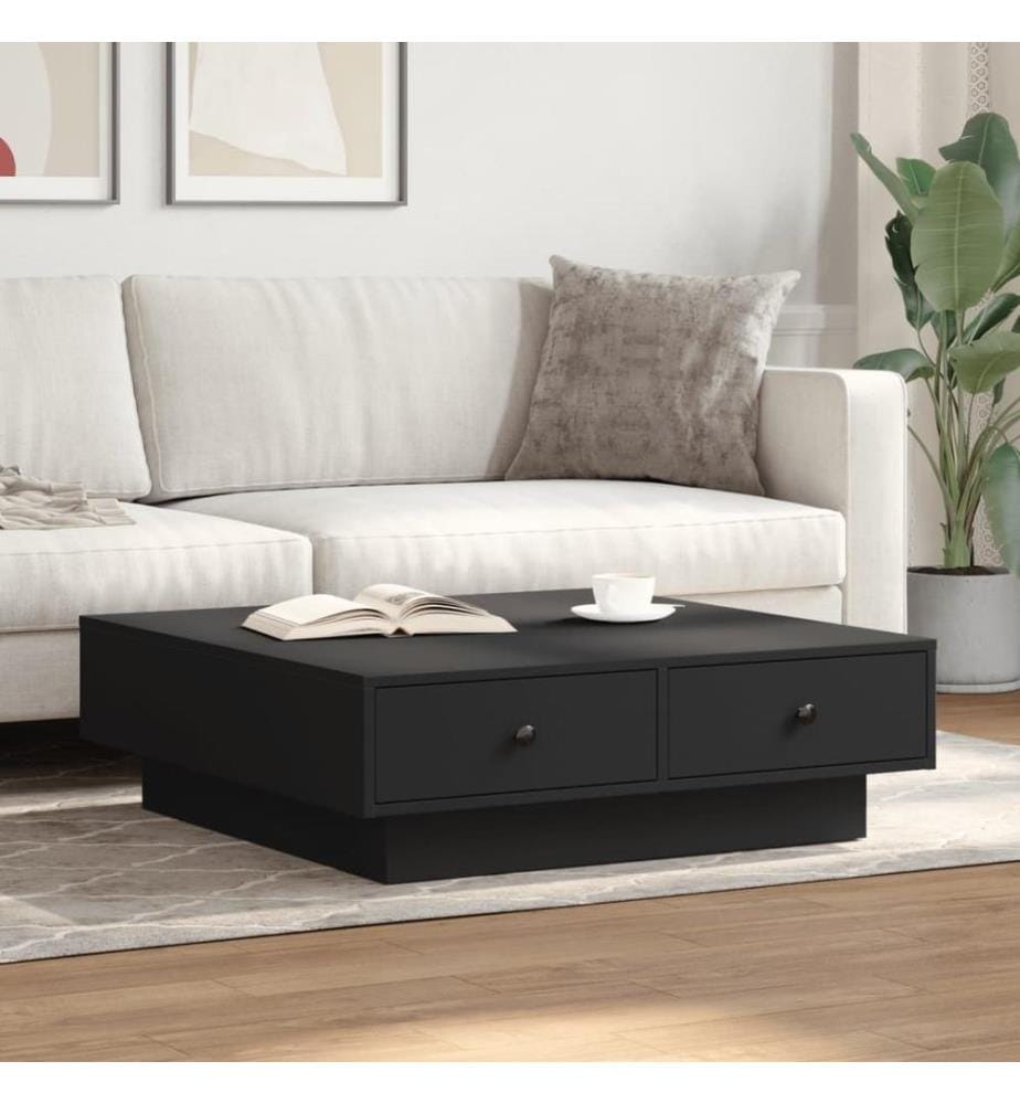 Table basse Noir 90x90x28 cm Aggloméré
