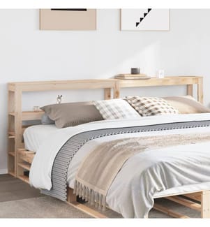 Kopfteil mit Ablagen 200 cm Massivholz Kiefer