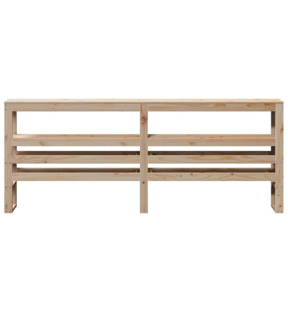 Kopfteil mit Ablagen 200 cm Massivholz Kiefer