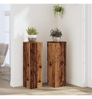 Pflanzenständer 2 Stk. Altholz-Optik 25x25x80 cm Holzwerkstoff
