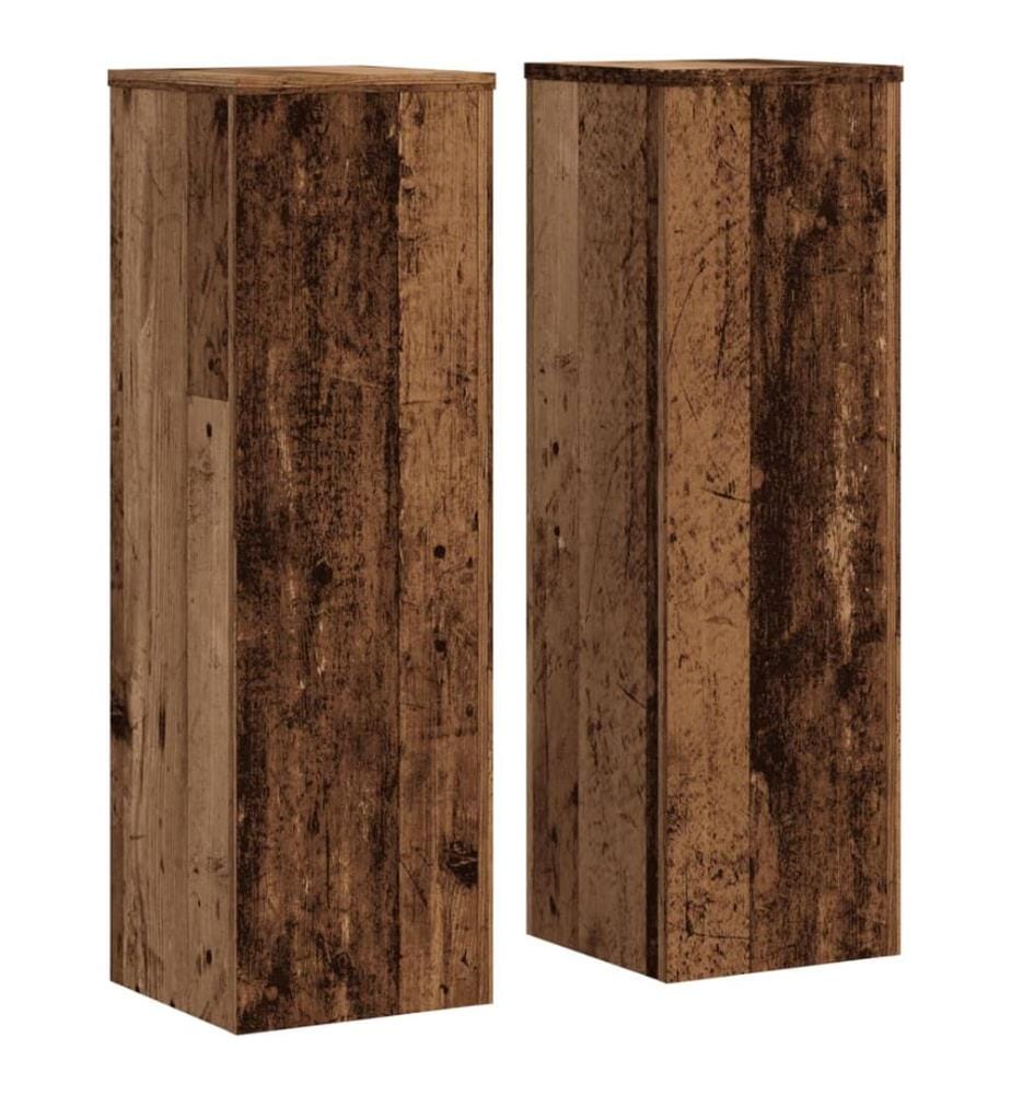 Pflanzenständer 2 Stk. Altholz-Optik 25x25x80 cm Holzwerkstoff