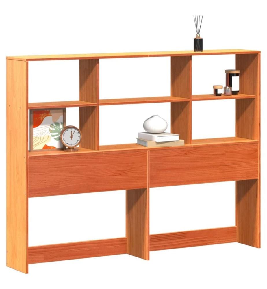 Kopfteil mit Stauraum Wachsbraun 160 cm Massivholz Kiefer