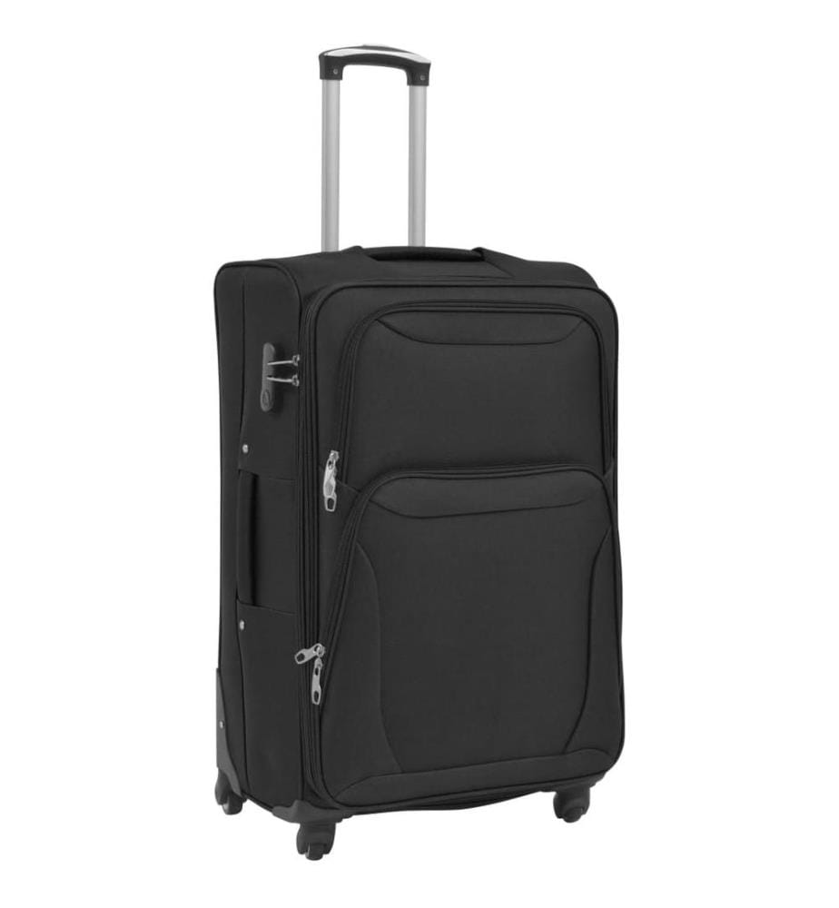 3-tlg. Weichgepäck Trolley-Set Schwarz