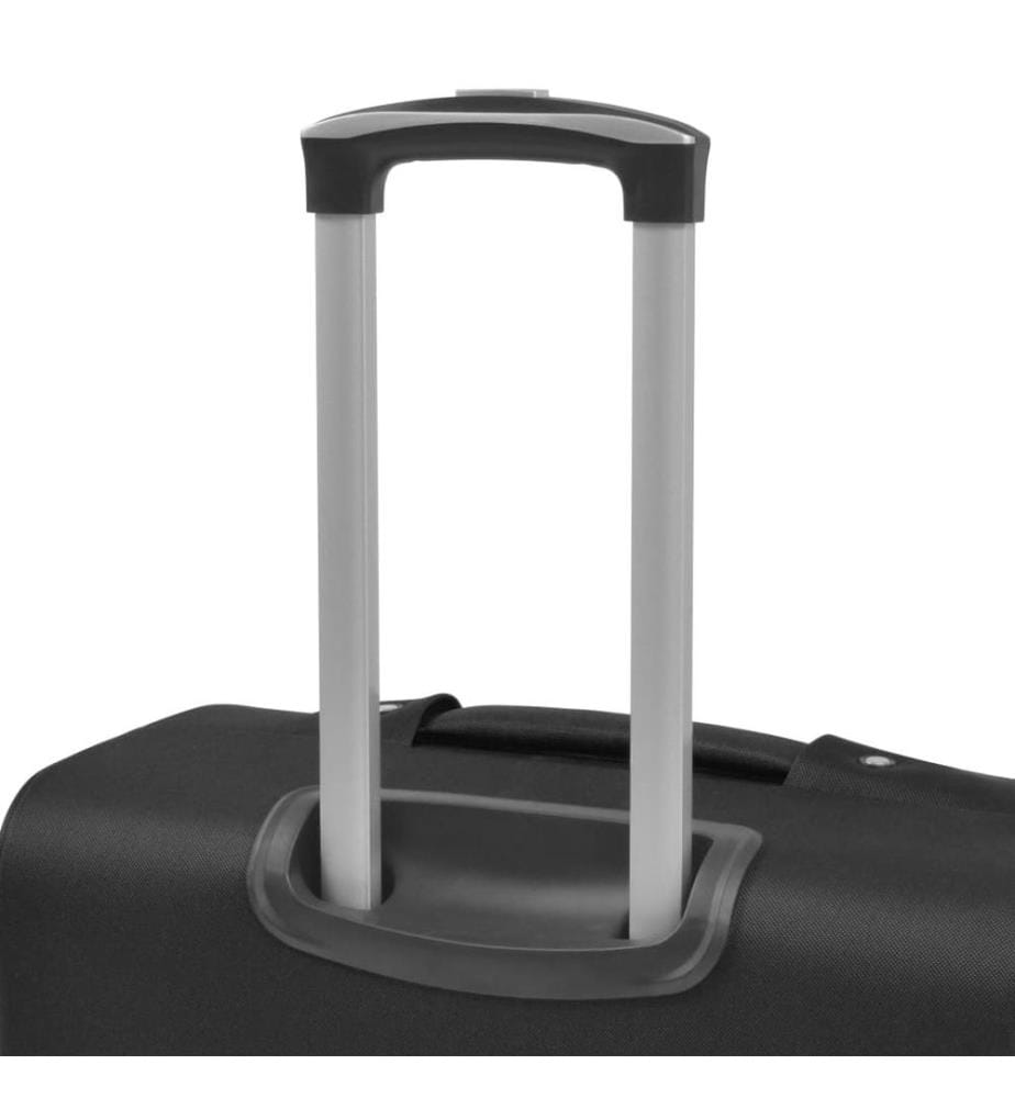 3-tlg. Weichgepäck Trolley-Set Schwarz
