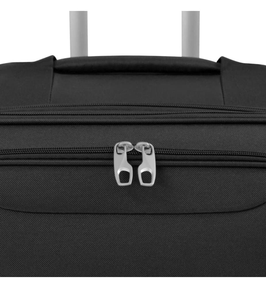3-tlg. Weichgepäck Trolley-Set Schwarz