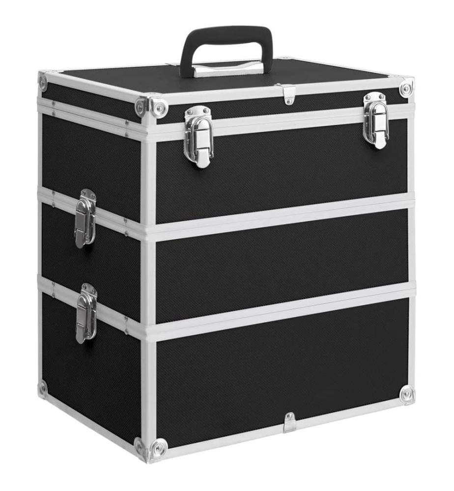 Kosmetikkoffer 37x24x40 cm Schwarz Aluminium