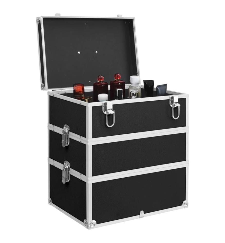 Kosmetikkoffer 37x24x40 cm Schwarz Aluminium