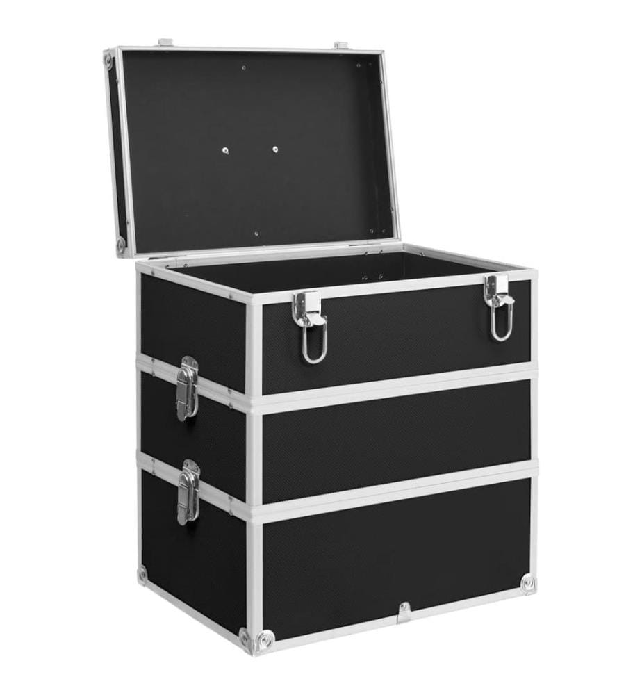 Kosmetikkoffer 37x24x40 cm Schwarz Aluminium