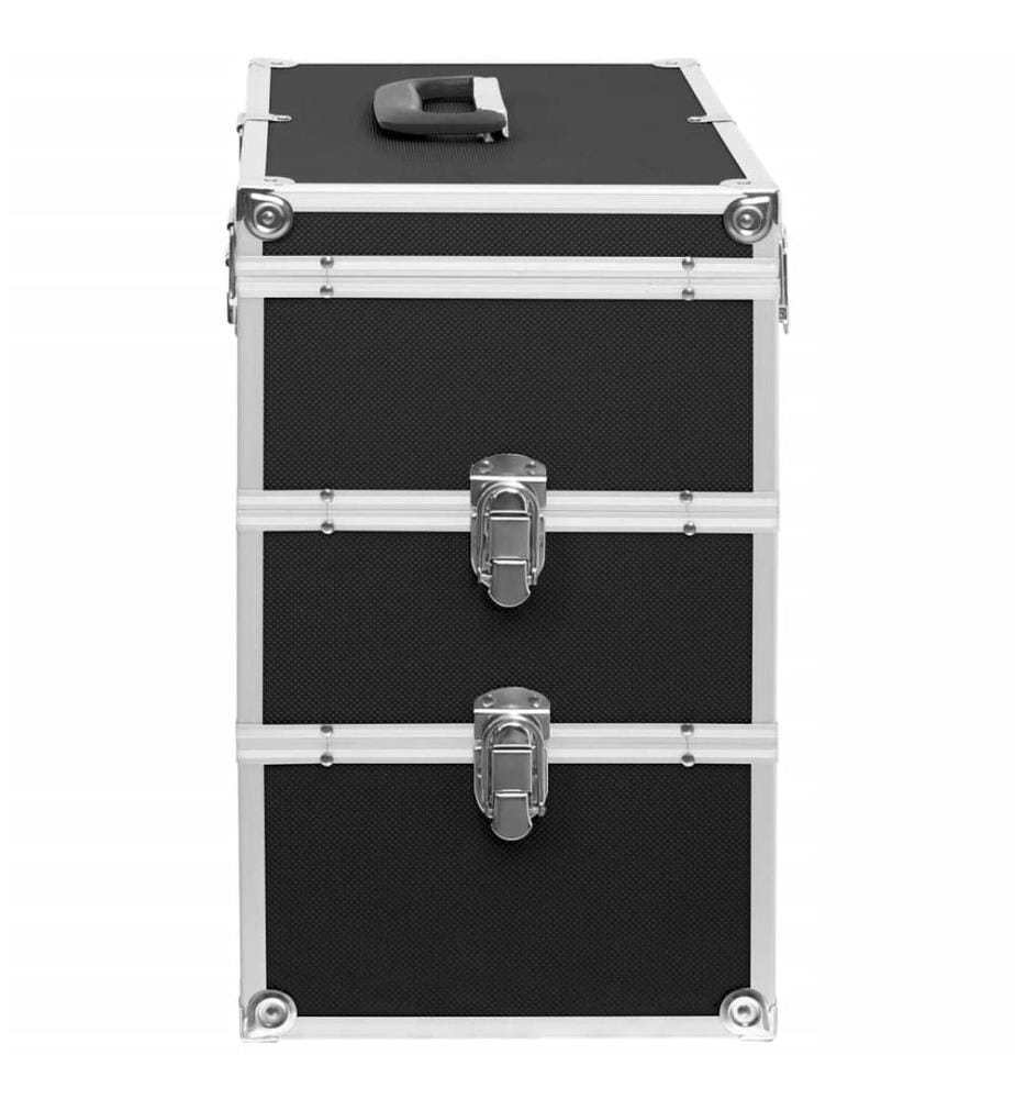 Kosmetikkoffer 37x24x40 cm Schwarz Aluminium