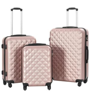 Hartschalen-Trolley-Set 3 Stk. Roségold ABS