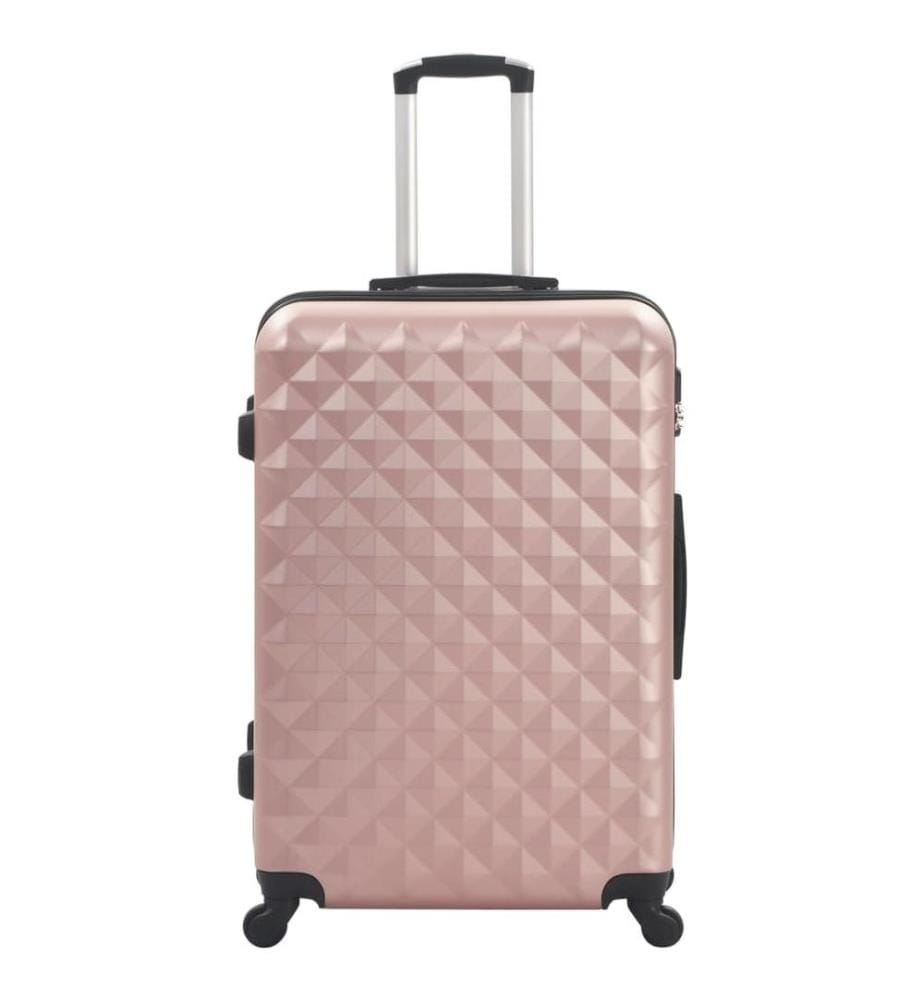 Valise rigide 3 pcs Doré rose ABS