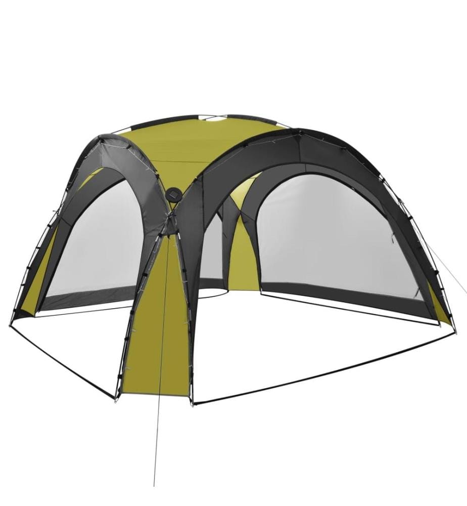 Tente de réception avec LED et 4 parois 3,6x3,6x2,3 m Vert