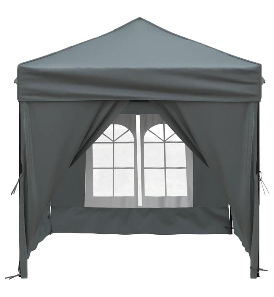 Tente de réception pliable avec parois Anthracite 2x2 m
