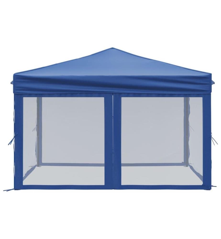 Tente de réception pliable avec parois Bleu 3x3 m