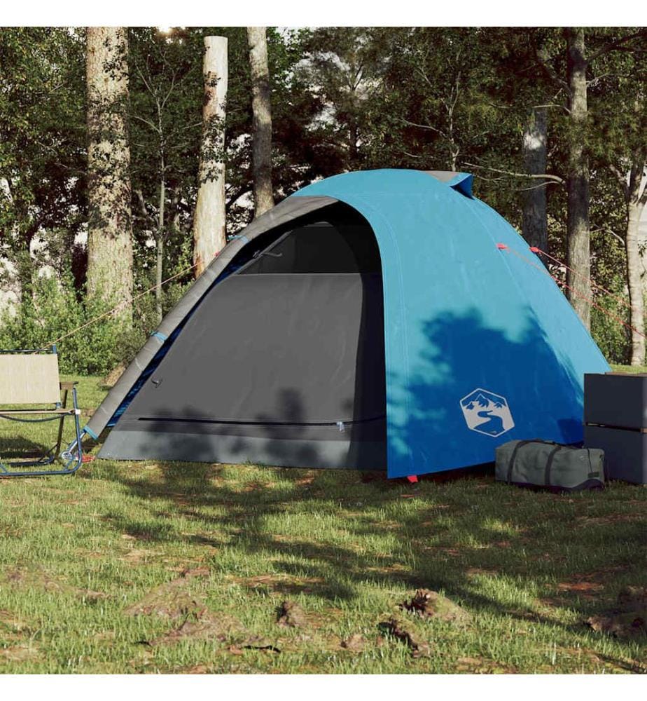 Kuppel-Campingzelt 4 Personen Blau Wasserdicht