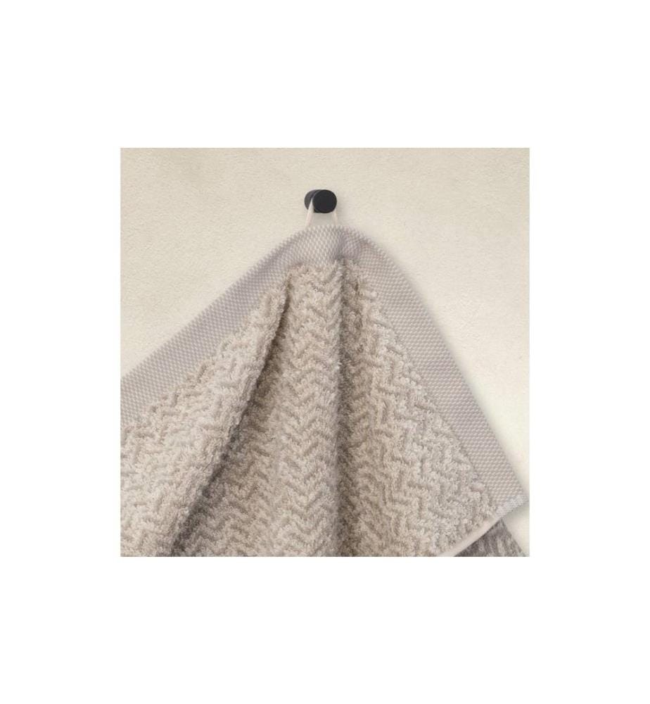 MÖVE - Serviette Brooklyn 50 x 100 cm, Beige/Blanc