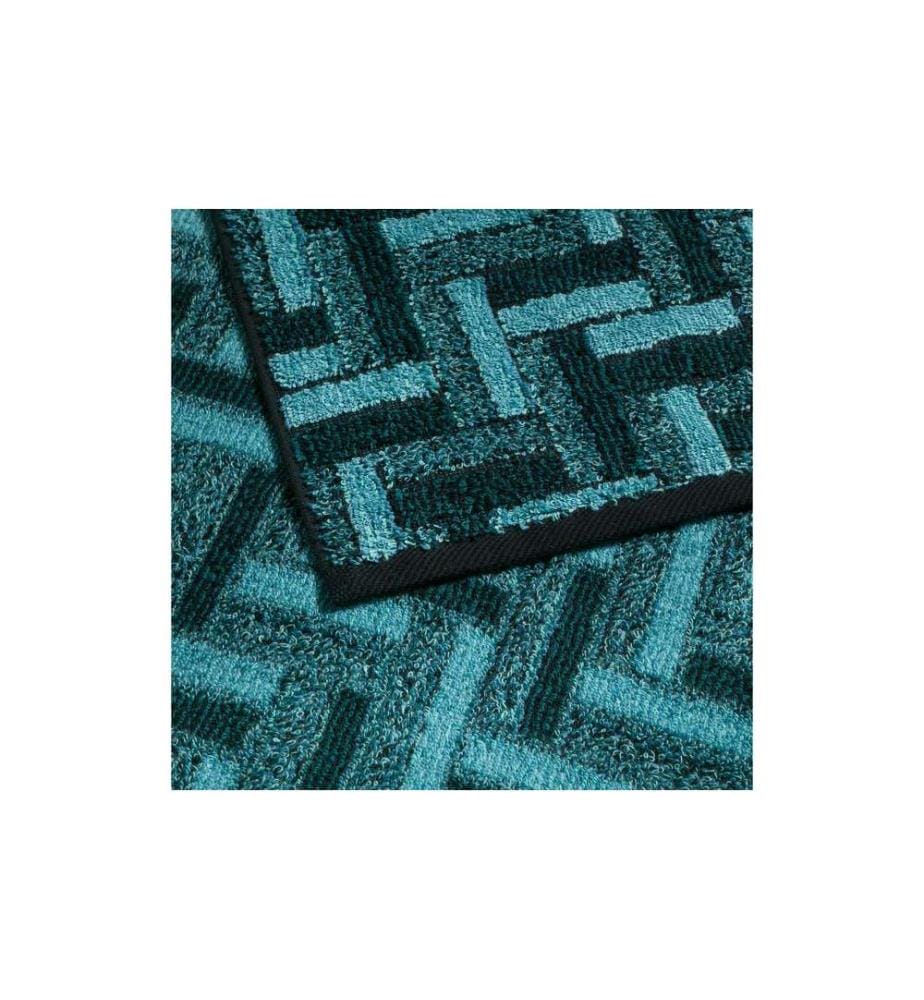 MÖVE - Handtuch Tide Tiles 50 x 100 cm, Dunkelblau/Türkis