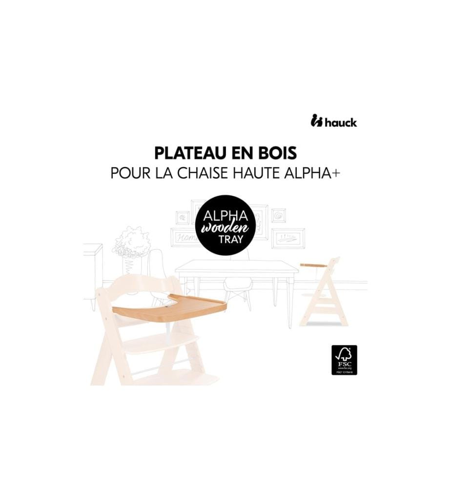 Hauck Plateau repas Alpha Wooden Tray Nature pour Alpha+ et Alpha+ Select
