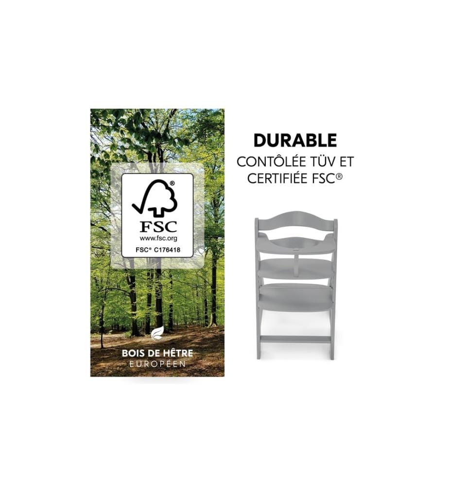 Chaise haute Hauck Alpha+ grise