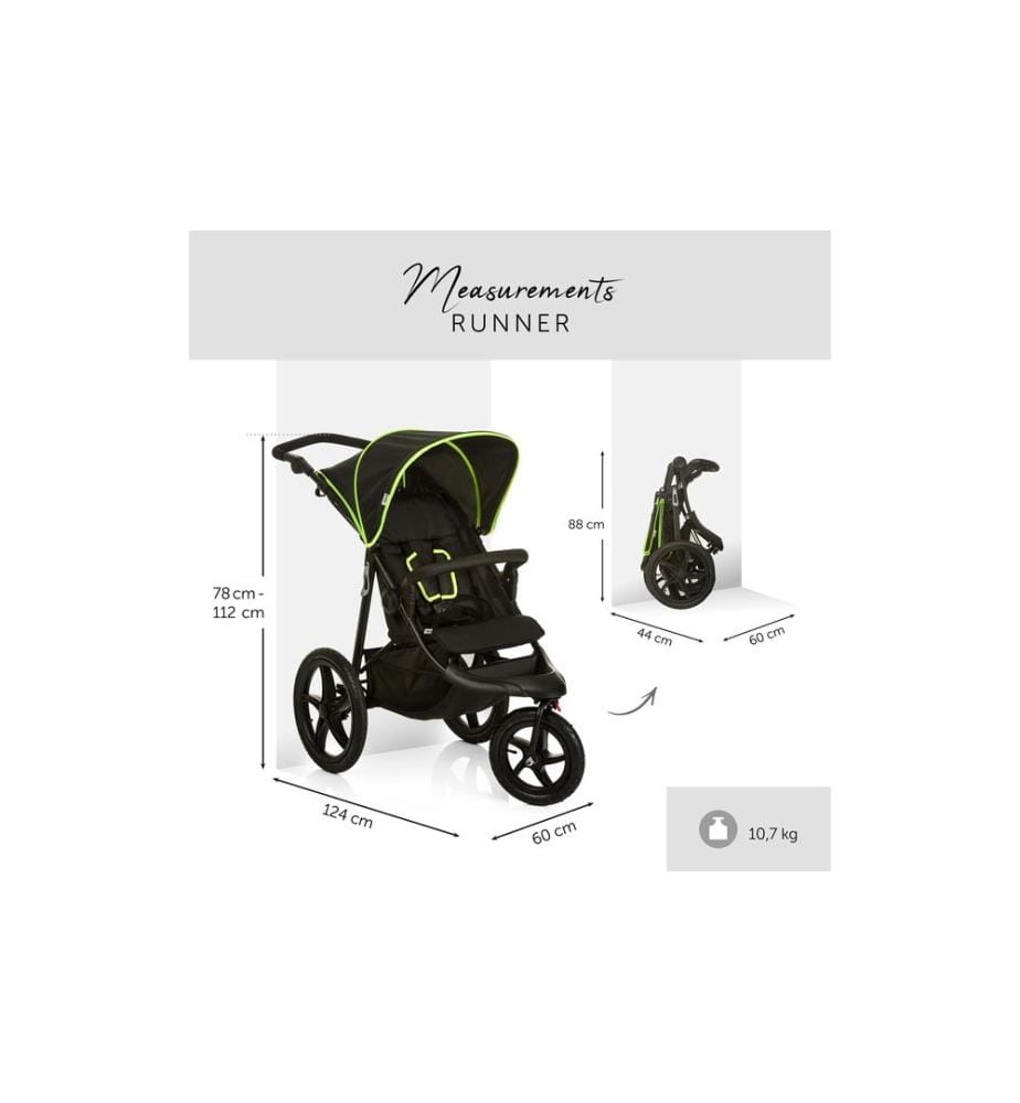 Poussette runner Hauck Black/Neon