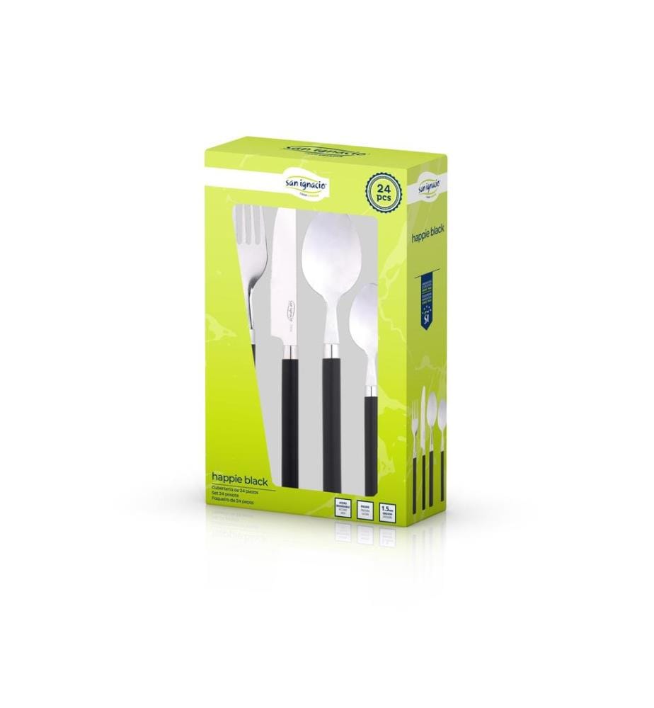 24 stainless steel cutlery sets - Black