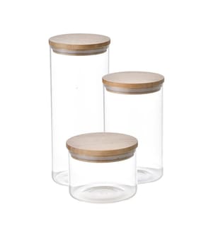 Set of 3 Glass Containers